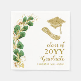 Studentmössa Faux Guld Year Script-Elegant Pappersservett