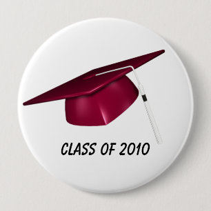 Studentmössa för beställnings- text för KRW röd Knapp