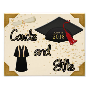Studentmössa Gown- & Tassel Cards Gift Bord-tecken Fototryck