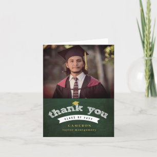 Studentmössa Grad för Retro Chalkboard Sketch Phot Tack Kort