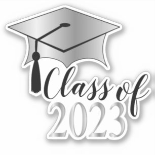 studentmössa - Klassen Tassel Black Silver 2022 Klistermärken