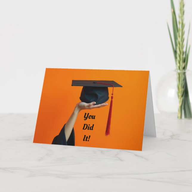Studentmössa-mappat gratulationskort kort (Framsida)