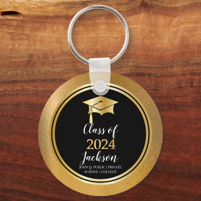 Studentmössa med Tassel Class of 2024 Keychain Nyckelring (Framsida)