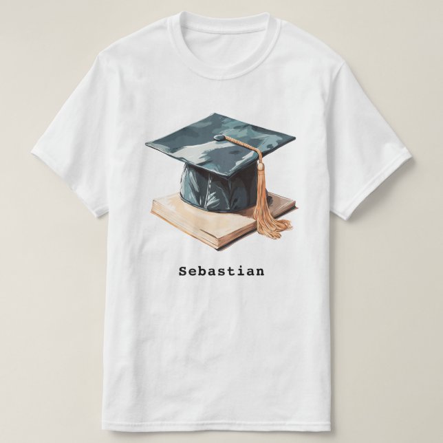 Studentmössa och Bok T Shirt (Design framsida)