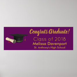 Studentmössa och diplomat Gratulerara Student Poster