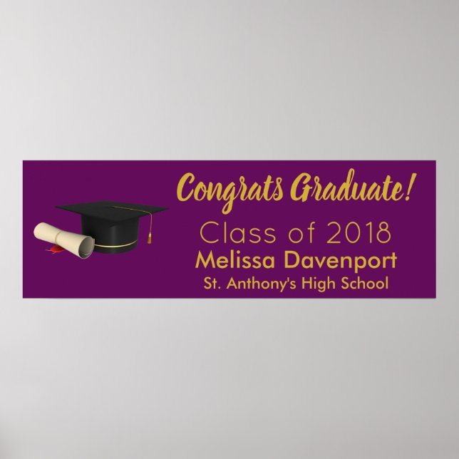 Studentmössa och diplomat Gratulerara Student Poster (Framsidan)