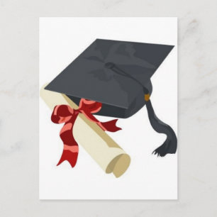 Studentmössa och diplomati meddelande vykort