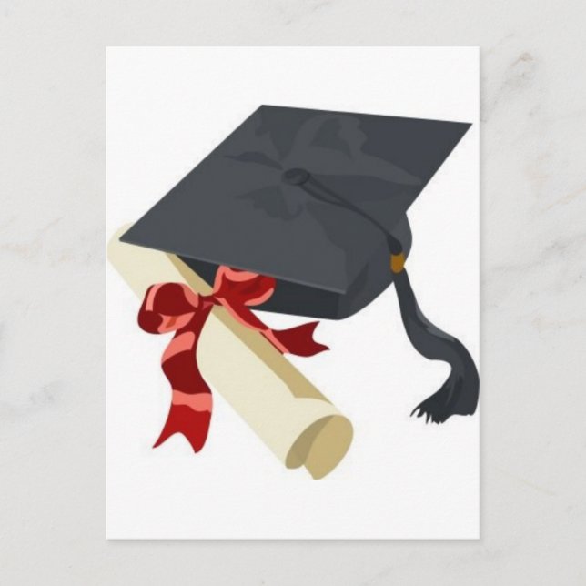 Studentmössa och diplomati meddelande vykort (Framsida)