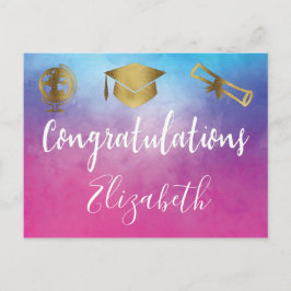 Studentmössa Ord av WIsdom Advice Rosa Party Vykort