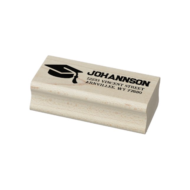 Studentmössa Returadress Rubber Frimärke Stämpel (Stämpel)