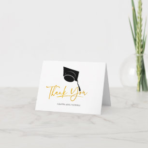 Studentmössa Tassel Typography Faux Guld Tack Kort