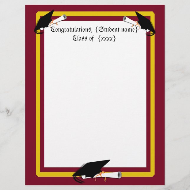 Studentmössa Tilt - School Färg Red & Guld (Framsida)