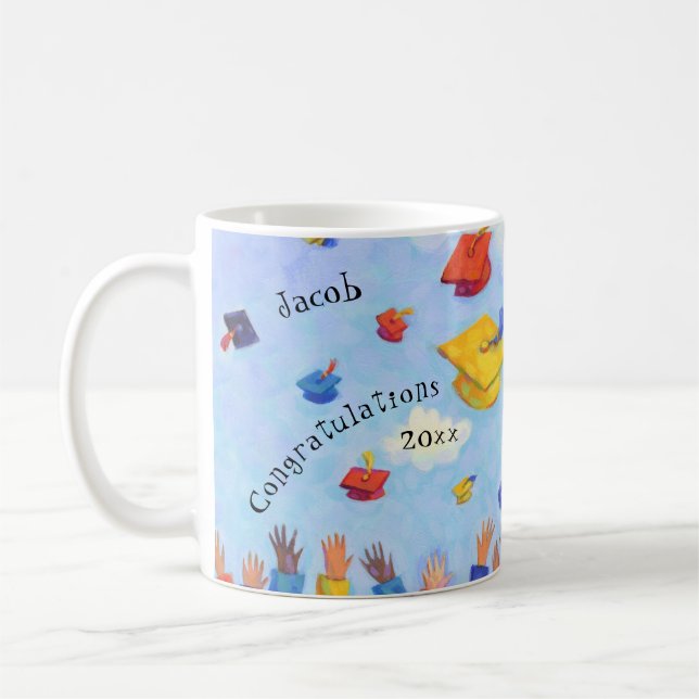 Studentmössa Toss, lägg till Namn och år Kaffemugg (Vänster)