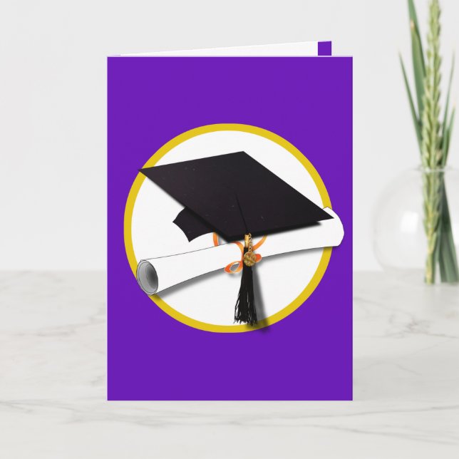 Studentmössa w/Diploma - Lila Kort (Framsida)