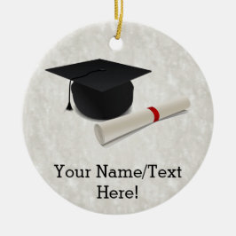 Studentmössadiplomanpassade Julgransprydnad Keramik