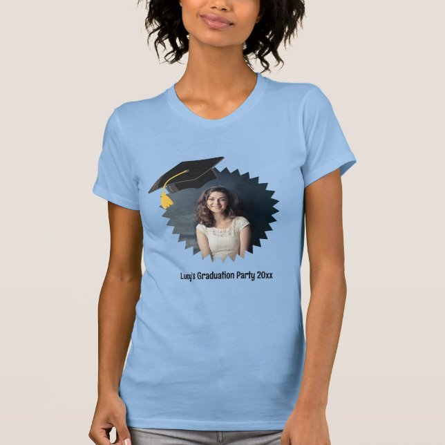 Studentmössan anpassningsbar Foto och text T Shirt (Framsida)