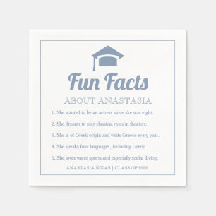 Studentmössan Dusty blue typography Roligt Facts Pappersservett