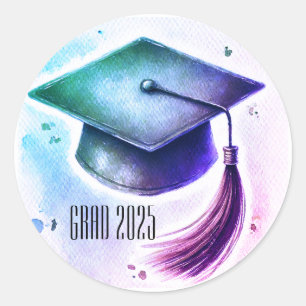 Studentmössan Grad 2025 Runt Klistermärke