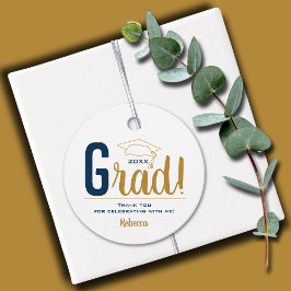 Studentmössan Navy Blue och Guld Gåvor Etiketter