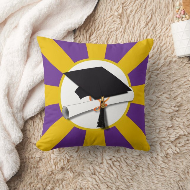 Studentmössan School Färg w/Diploma Kudde (Filt)