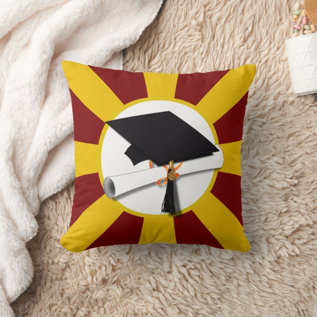 Studentmössan School Färg w/Diploma Kudde (Filt)