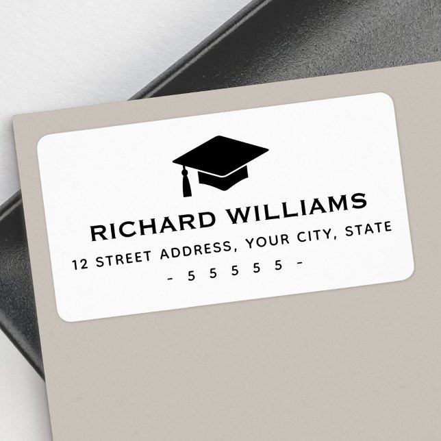 Studentmössans returadress adressetikett (Graduation cap return address label)