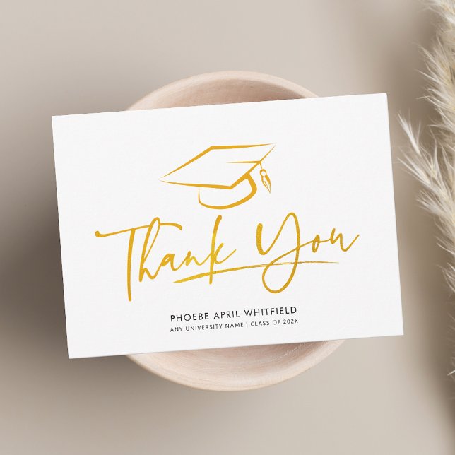 Studentmössans skriptklass 2025 tack kort (Graduation Cap Script Class of 2025 Thank You Card)