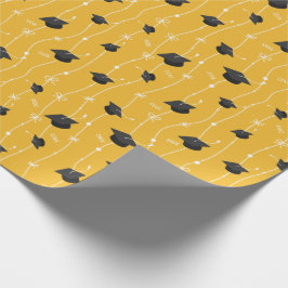 Studentmössor för gult och menyfliksområde presentpapper