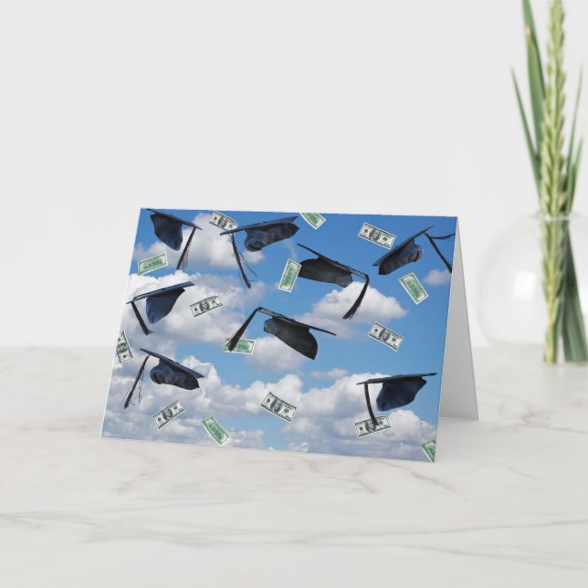 Studentmössor och pengar i Himlar Kort (Framsida)