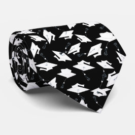 Studentmössor Tossed Firande White på Black Slips