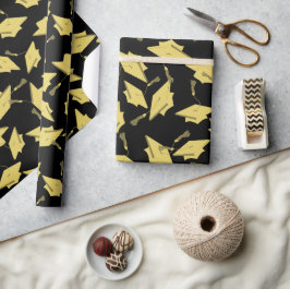 Studentmössorna guld i Luft vid Svarta Roligten Pa Presentpapper