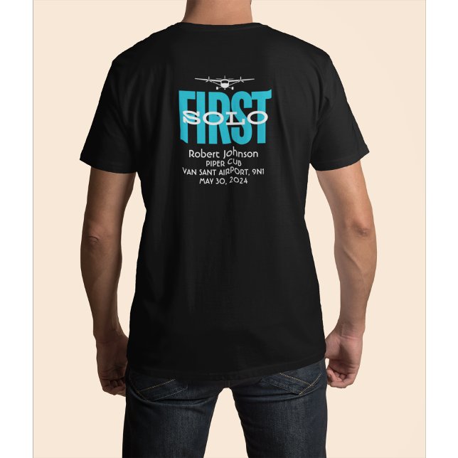 Studentpilot Första ensamflygning Aviation Anpassa T Shirt (Skapare uppladdad)