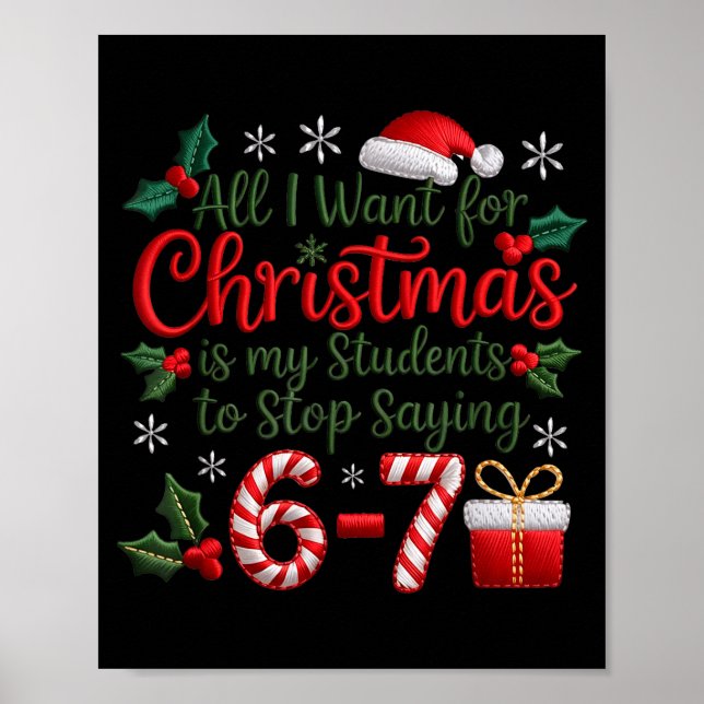 Students Saying 6-7 67 Six Seven Funny Teachers Ch Poster (Framsidan)