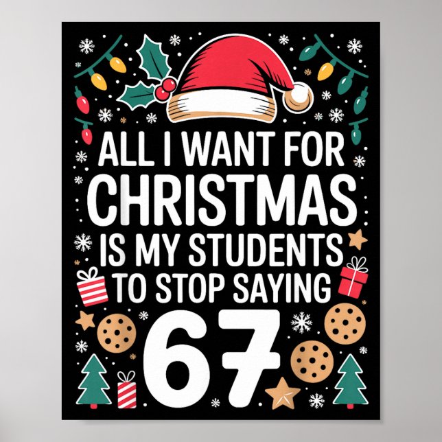 Students Saying 6-7 Funny Six Seven Teacher Christ Poster (Framsidan)