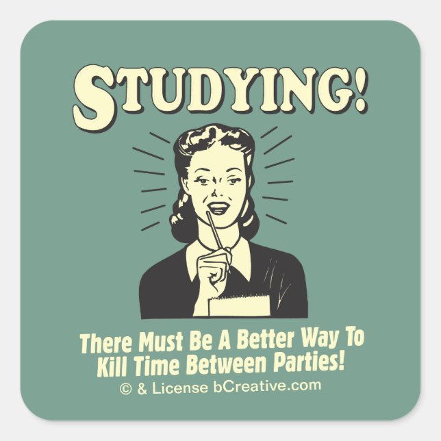 Studera: Döda Fyrkantigt Klistermärke (Framsida)