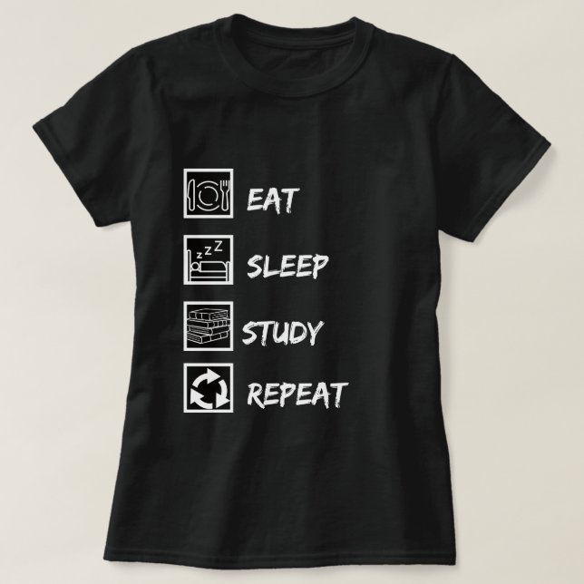 Studera hårda vita kvinnor t shirt (Design framsida)