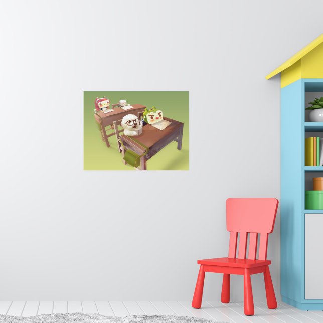Studera hårt: Leende Bichon & Järnskolan Poster (Barnkammare 1)