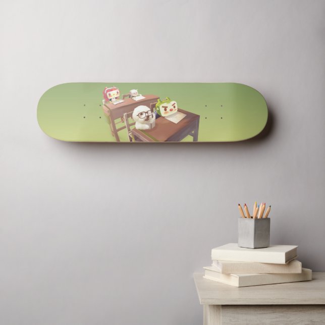 Studera hårt mini skateboard bräda 18,5 cm (Väggkonst (Horz))