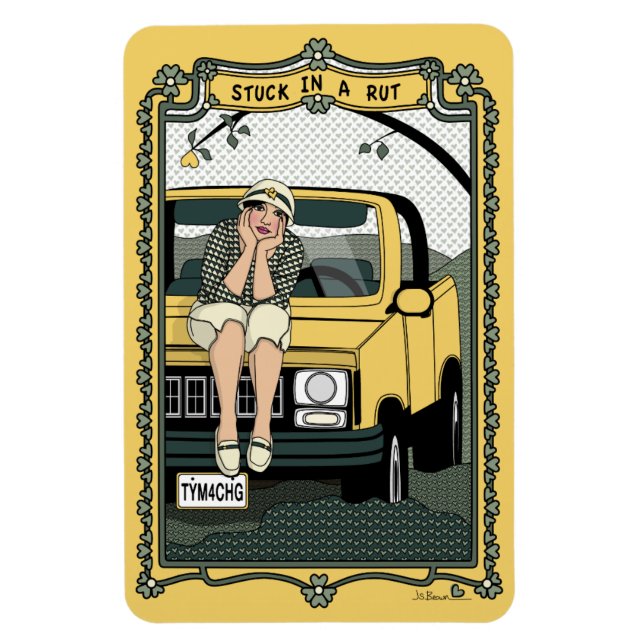 Studera i en Rut_C_4x6-kylskåp Magnet (Vertikal)