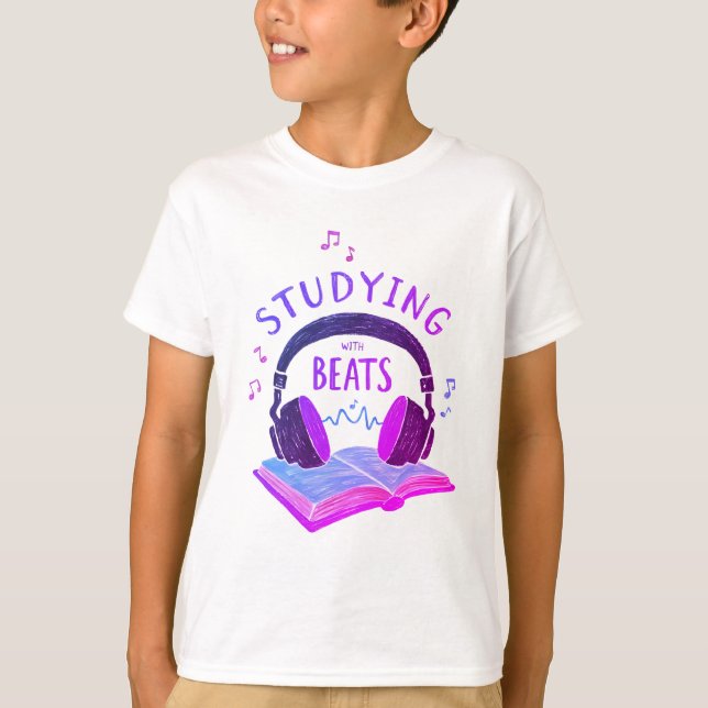 Studera med Beats - Retro School Music Tee (Framsida)