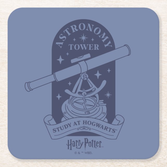 Studera på HOGWARTS™ Astronomiturn Underlägg Papper Kvadrat (Framsidan)