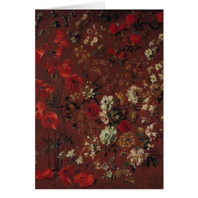 Studie av blommor, 1720 hälsningskort (Framsidan)