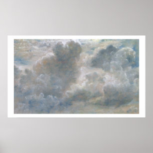 Studie av Cumulus Clouds, 1822 (olja på pappert lä Poster