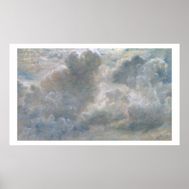 Studie av Cumulus Clouds, 1822 (olja på pappert lä Poster (Framsidan)