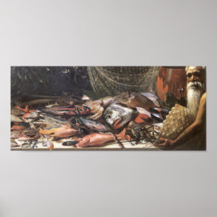 "Studie av den Hubert Vos för hawaiansk fisk" - Poster