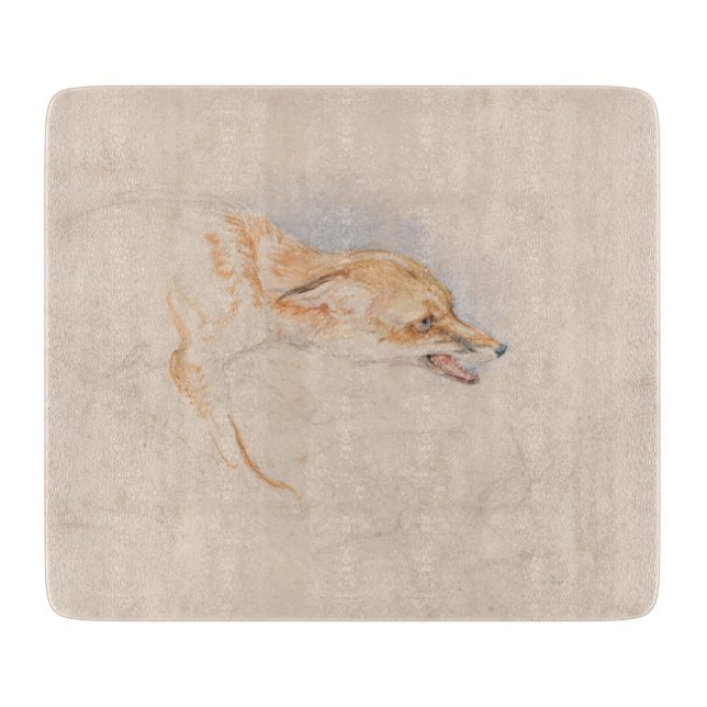 Studie av en Crouching Fox (av John Frederick Lewi (Framsidan)