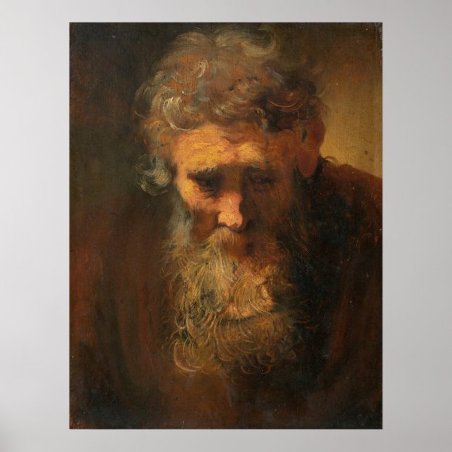 Studie av en gammal man - Rembrandt Fine Art Poste Poster (Framsidan)