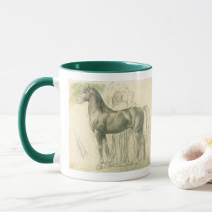 Studie av en häst av Edgar Degas, Vintage finkonst Mugg