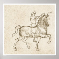 Studie av en Horseman, Leonardo Da Vinci