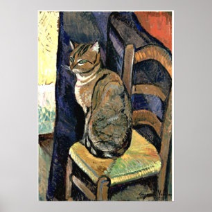 Studie av en katt, bra konsmålning (ingen ram) poster